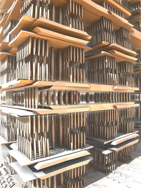 Abstract Architectural Structure Rendering 3D