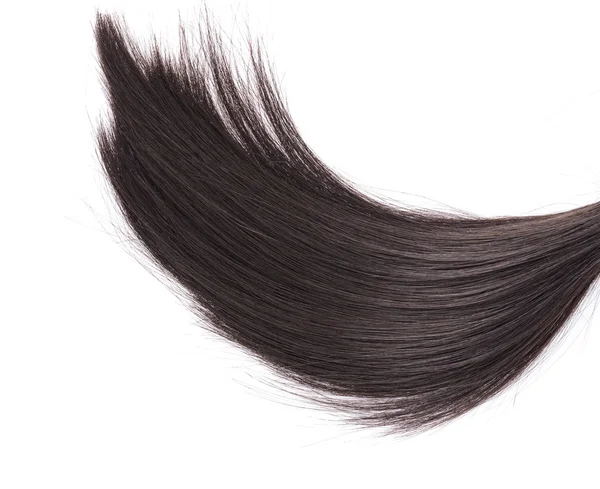 Fechar o cabelo preto no fundo branco . — Fotografia de Stock