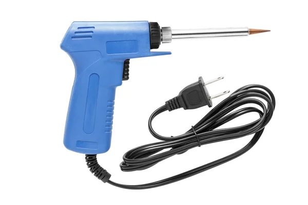 Blue soldering iron gun isolated on white background. — Stock Photo, Image