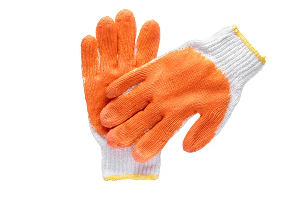 Pracovní rukavice izolovaných na bílém pozadí s ořezovou cestou. — Stock fotografie