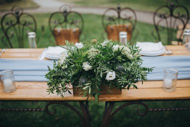 Decorated and served festive table
