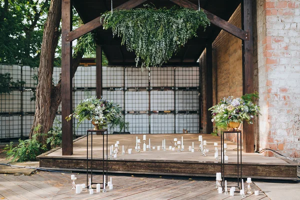 Área decorada para la ceremonia de boda — Foto de Stock