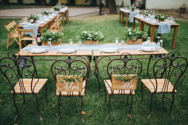 Decorated and served festive table