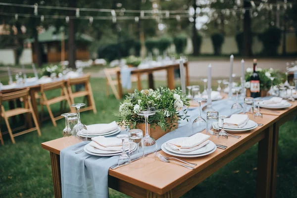 Decorated and served festive table Stock Fotó