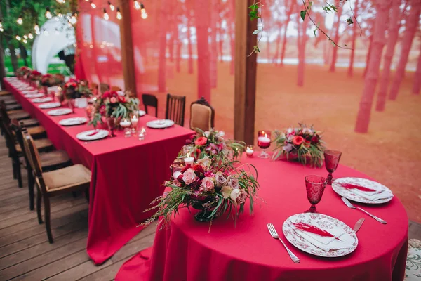 Hermoso interior de la boda para banquete — Foto de Stock