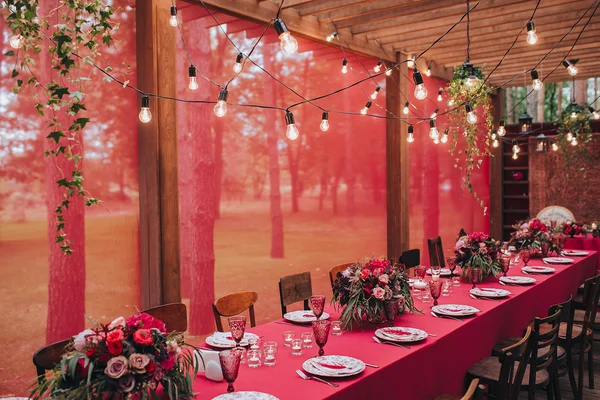 Hermoso interior de la boda para banquete — Foto de Stock