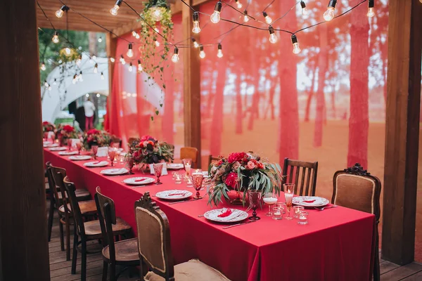 Belo interior de casamento para banquete — Fotografia de Stock