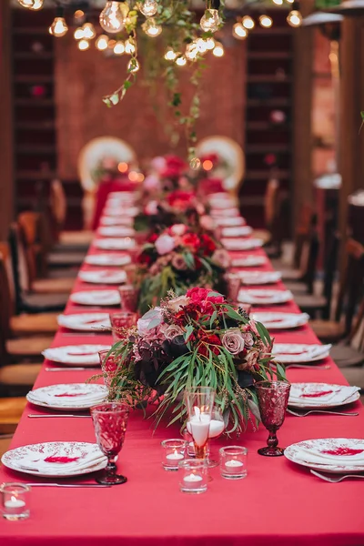 Hermoso interior de la boda para banquete — Foto de Stock