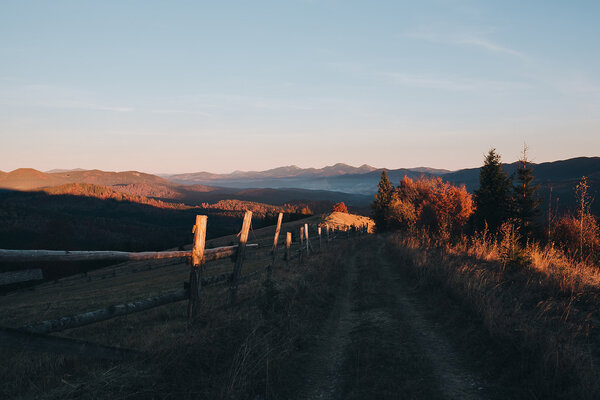 Beautiful Autumn Landscape in Carpathians