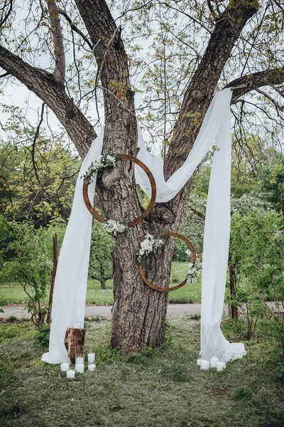 Área de la ceremonia de boda cerca — Foto de Stock