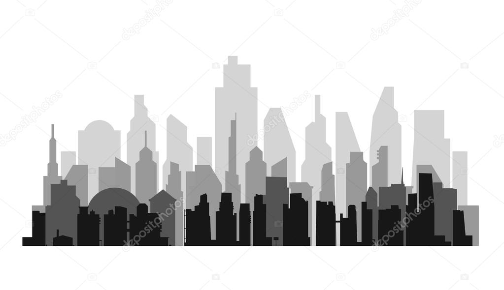 空気遠近法とベクトル都市景観の背景 \u2014 ストックベクタ