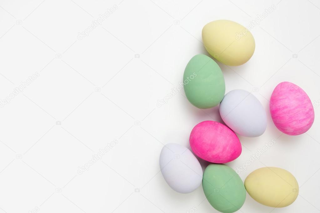 Easter Eggs Painted In Pastel Colors On A White Background Royalty Free Photo Stock Image By C Maximkostenko 91686702