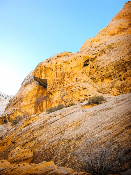 Vreemde Kleuren Texturen Van Great Wash Canyon Late Herfst Capitol — Stockfoto