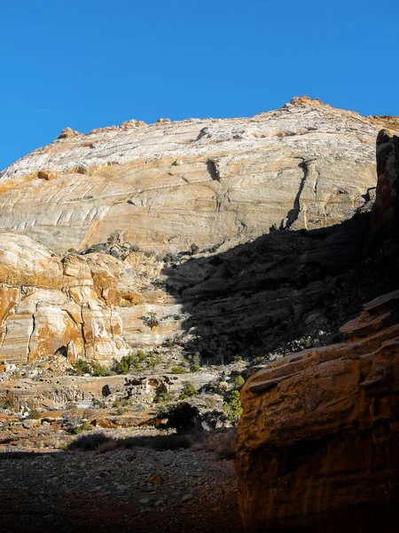 Otherworldy Hues Textures Great Wash Late Autumn Capitol Reef National — Stock Photo, Image