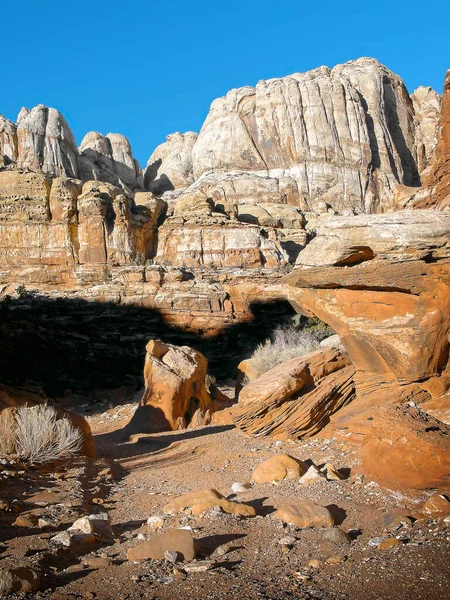 Diverwereldse Tinten Texturen Van Great Wash Late Herfst Capitol Reef — Stockfoto