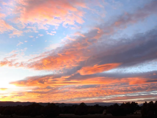 Vivid Autumn Sunset Odd Cloud Formations Calf Creek Northern Grand Stock Image