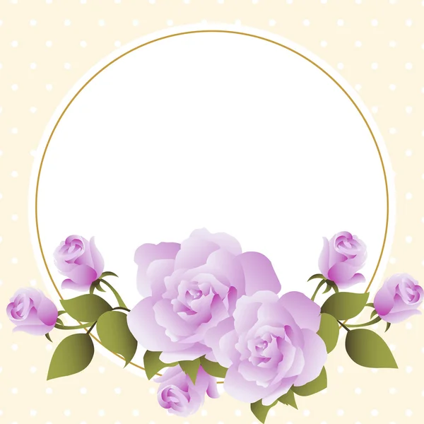 Ευχετήρια κάρτα με τριαντάφυλλα, μπορεί να χρησιμοποιηθεί ως προσκλητήριο για το γάμο, γενέθλια και άλλες διακοπές και το καλοκαίρι υπόβαθρο. Vector εικονογράφηση. — Διανυσματικό Αρχείο