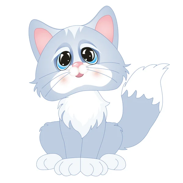 Illustration of cute kitten showing — Stock Vector