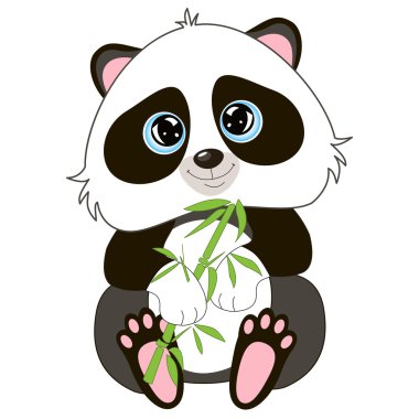 vektör görüntü gülümseyen panda bir karikatür