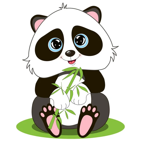 Image vectorielle d'un panda souriant de dessin animé — Image vectorielle