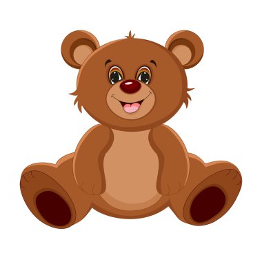 Mutlu oyuncak ayı. vektör çizim