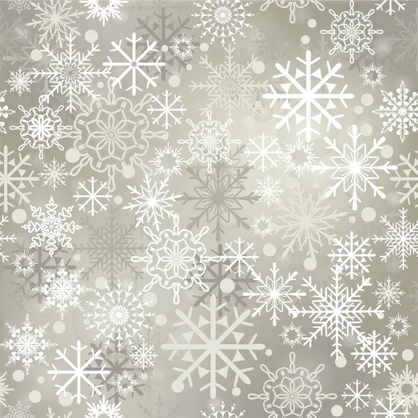Snowflakes seamless pattern, snow background. Vector — Stock Vector