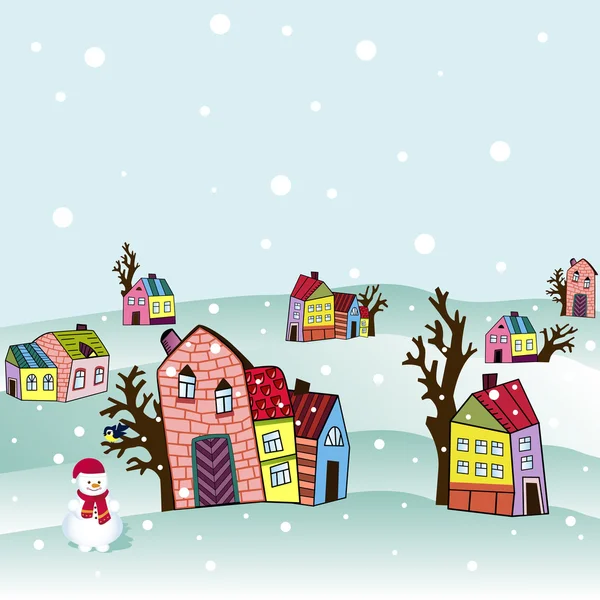 クリスマス カードの家、ベクトル — ストックベクタ