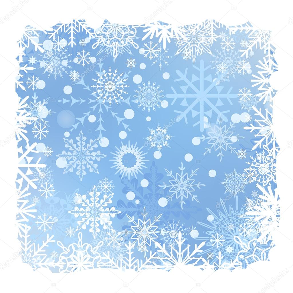 Blue Christmas snow background with snow stripes. EPS10 vector.