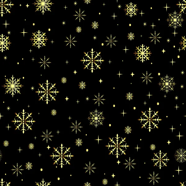 Snowflakes seamless pattern, snow background. Vector — Stock Vector