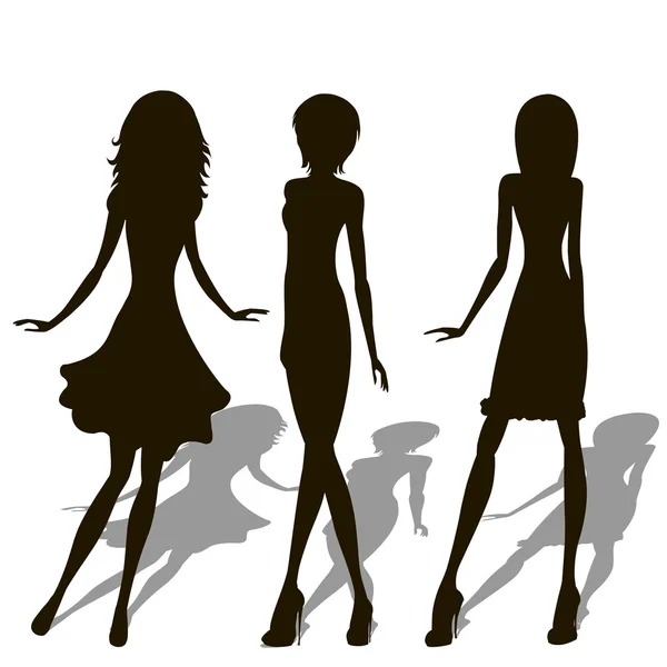 Woman Body Figure Silhouettes - Vector Art — Stock Vector