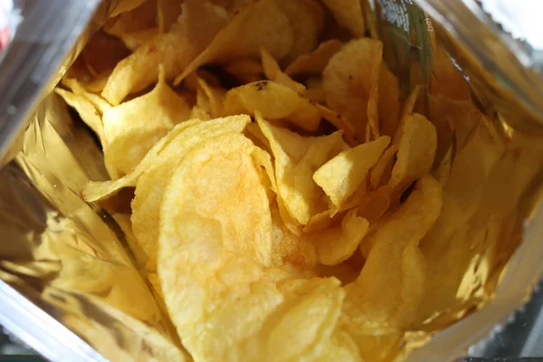 Finom Ropogós Chips Finom Ízletes Sós Előétel — Stock Fotó