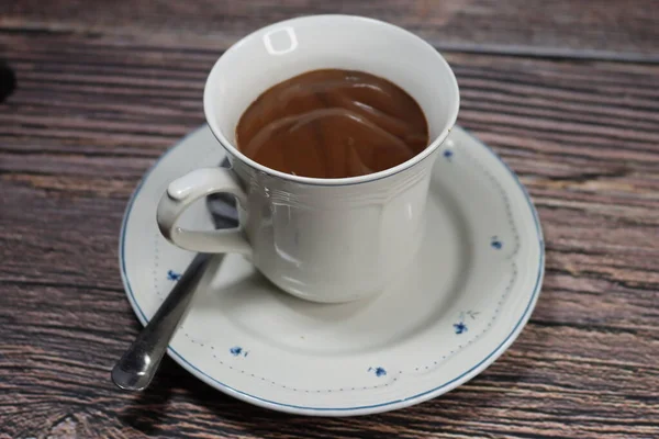 Leckere Schokolade Zur Heißen Tasse Für Süßes Dickes Frühstück — Stockfoto