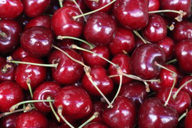 Lezzetli kırmızı kirazlar güzel, lezzetli, besleyici doğal yiyecekler.