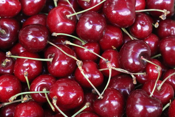 Pyszne Czerwone Wiśnie Owoce Piękne Smaczne Pożywne Naturalne Jedzenie — Zdjęcie stockowe