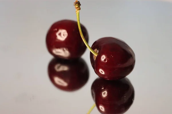 Ízletes Gyümölcs Cseresznye Természetes Piros Golyó Ízletes Szín — Stock Fotó