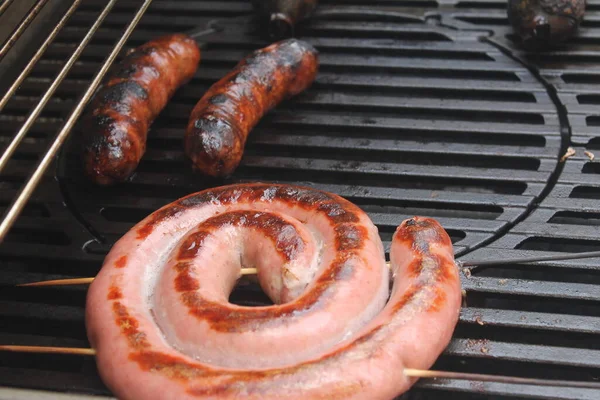 Delicious Barbecue Sausage Sausage Bacon Hot Food Flavor Aroma Stock Picture