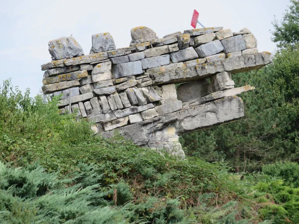 Красивая Каменная Стена Форме Драгона Выходящая Земли — стоковое фото