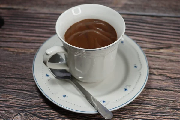 Leckere Schokolade Zur Heißen Tasse Für Süßes Dickes Frühstück — Stockfoto