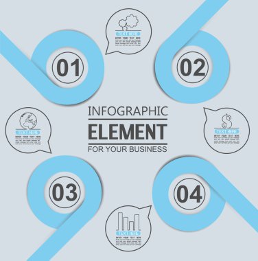 ELEMENT FOR INFOGRAPHIC  TEMPLATE GEOMETRIC FIGURE OVERLAPPING CIRCLES TENTH EDITION BLUE clipart