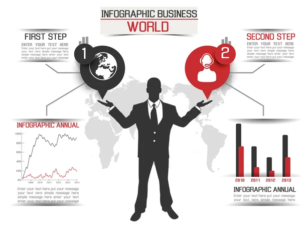 EMPRESA INFOGRÁFICA MUNDIAL RED — Vetor de Stock