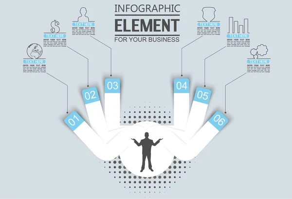 Element für Infografik Vorlage geometrischer Figurenkreis dritte Auflage blau — Stockvektor