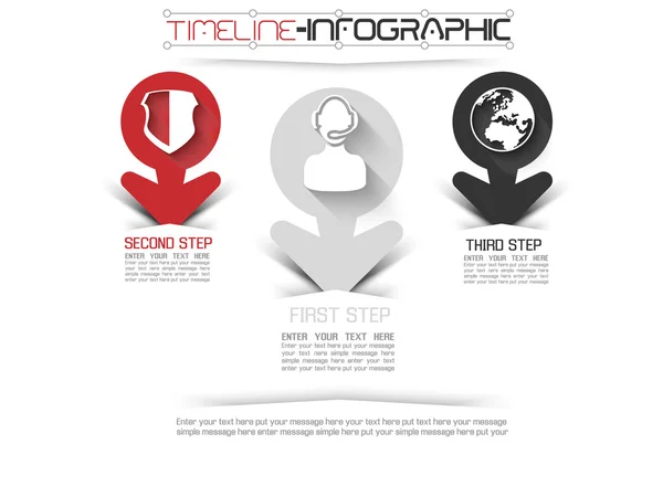 TIMELINE INFOGRAPHIC NEW STYLE  10 RED — Stock Vector