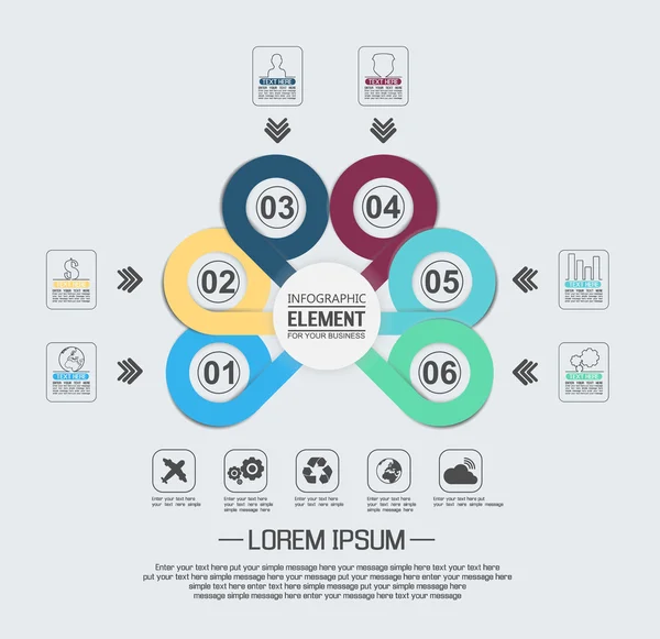 Element für Infografik Vorlage geometrische Figur überlappenden Kreisen vier Ausgabe — Stockvektor