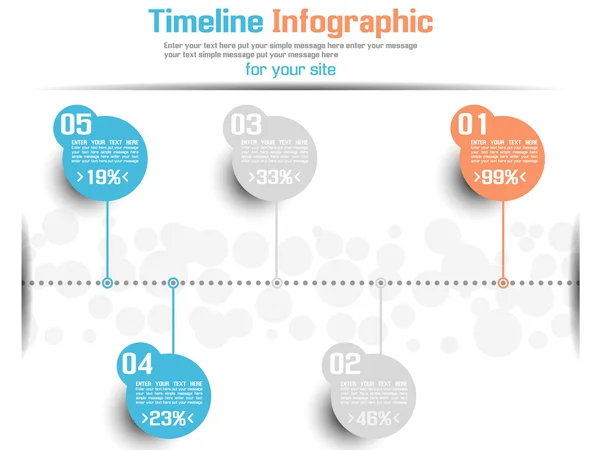 Tijdlijn Infographic nieuwe stijl 6 blauw — Stockvector