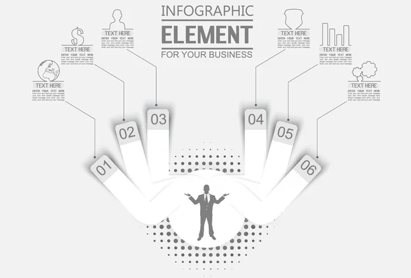 ÉLÉMENT POUR LA TROISIÈME ÉDITION DU CIRCLE DE FIGURE GÉOMÉTRIQUE DE MODÈLE INFOGRAPHIQUE BLANC — Image vectorielle