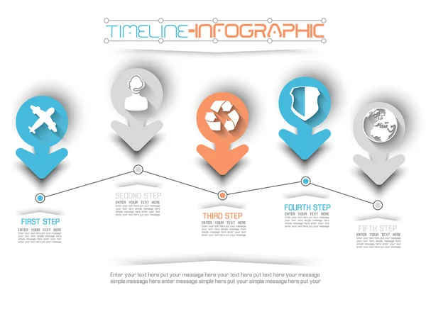 Tidslinjen Infographic New Style 9 blå — Stock vektor