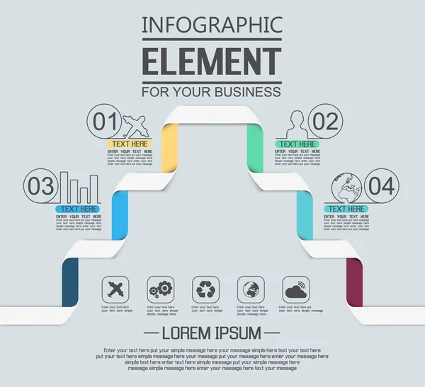 Infographic şablon geometrik figür dört seçenekleri basit üçüncü baskı için öğe — Stok Vektör