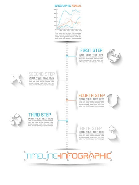 Tijdlijn Infographic nieuwe stijl 12 blauw — Stockvector