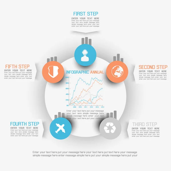 Infographic öğe yeni stil iş mavi — Stok Vektör