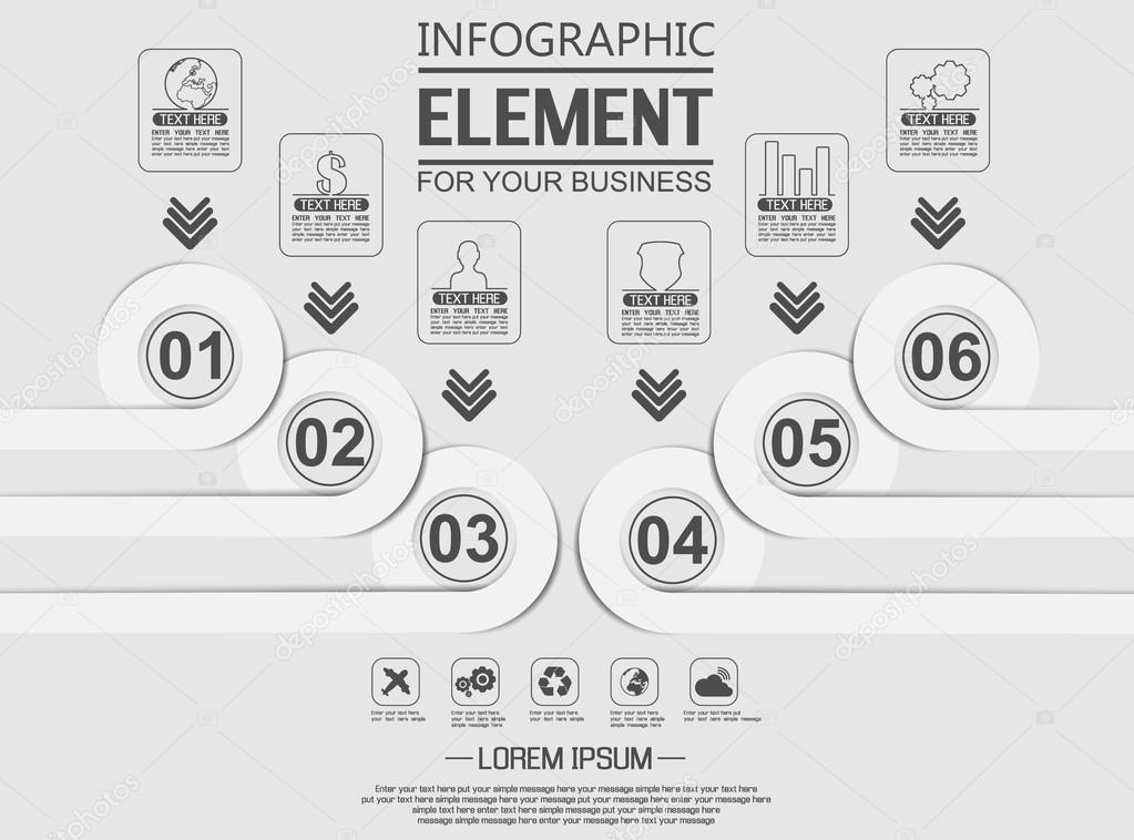 ELEMENT FOR INFOGRAPHIC  TEMPLATE GEOMETRIC FIGURE OVERLAPPING CIRCLES THIRD EDITION WHITE